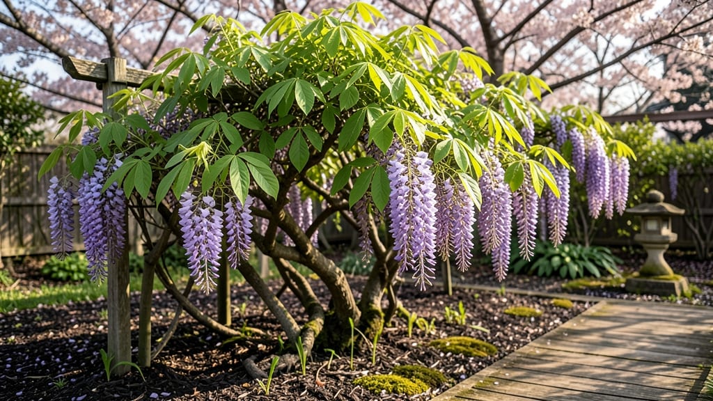 Wisteria In Japanese Gardens: Pruning Secrets for Season-Long Blooms