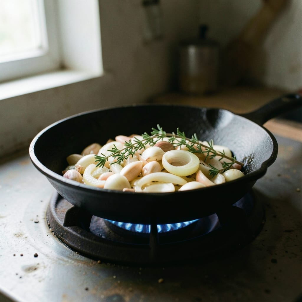 The first pass, in the pan